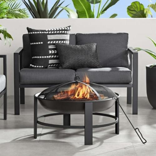 Mainstays 28 Round Wood Burning Fire Pit, Steel Frame