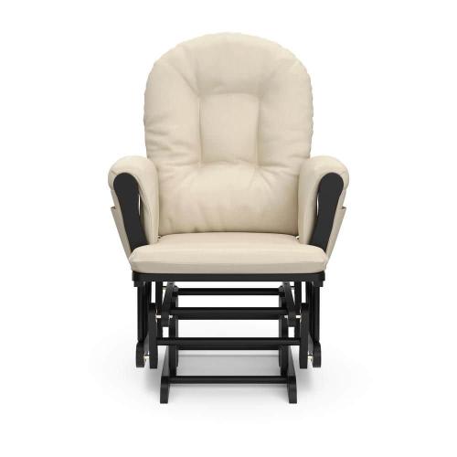Hoop Black with Beige Cushion Glider and Ottoman Set