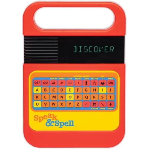 Playmonster Speak & Spell Electronic Game - Educational Learning Toy, Spelling Games, 80s Retro Handheld Arcade, Autism Toys, Activity for Boys, Girls, Toddler, Ages 7