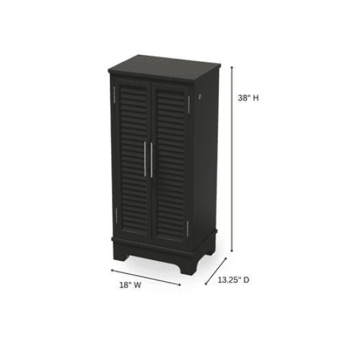 Hives & Honey Port Elegant Charcoal Jewelry Armoire: Freestanding, Lockable Wooden Cabinet for Women ***WHITE***