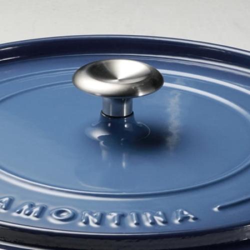 Tramontina 12 Enameled Cast Iron Skillet with Lid, Blue
