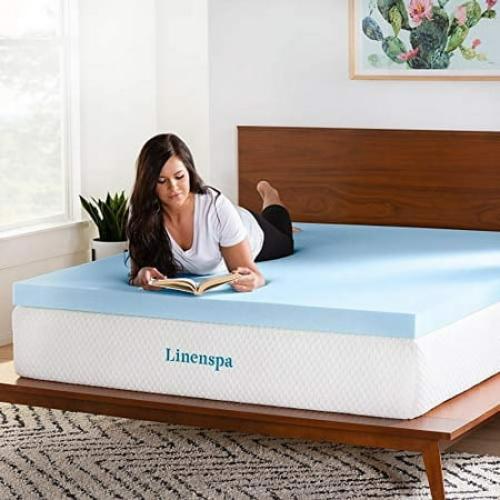 LINENSPA 3 Inch Gel Infused Memory Foam Full Mattress Topper