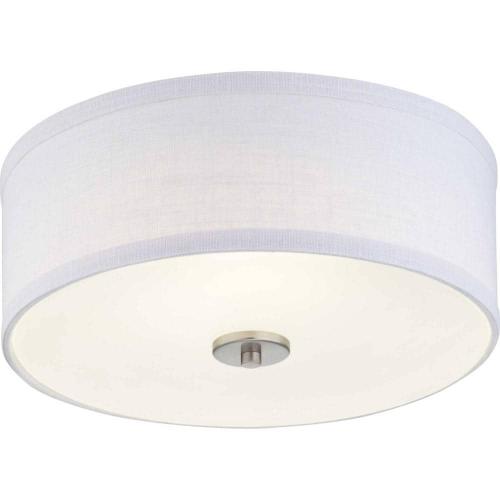 Progress Lighting Inspire Collection Brushed Nickel Integrated LED Transitional Kitchen Ceiling Light Drum Flush Mount