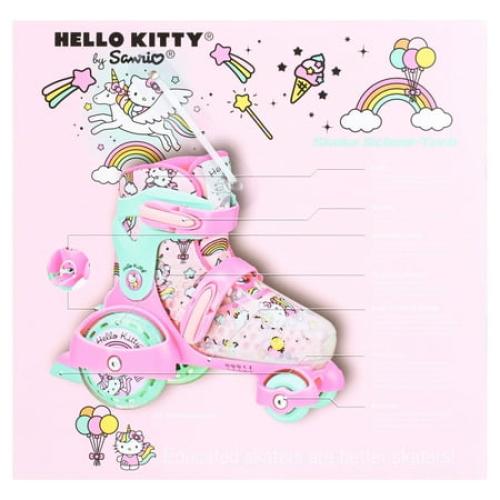 Size 11-2 Roller Derby EZ Roll Adjustable Hello Kitty Skate, Size 11-2