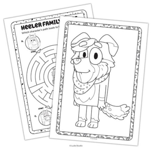 Bluey 48-Page Coloring and Activity Book with Crayons, by Bendon