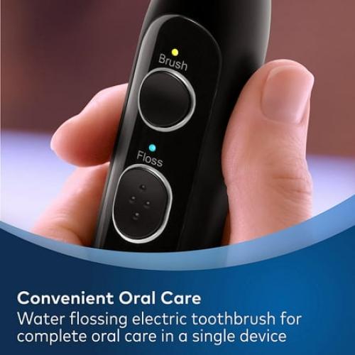 Waterpik SF-04 Sonic-Fusion 2.0 Professional Flossing Toothbrush, Electric Toothbrush and Water Flosser Combo In One Black