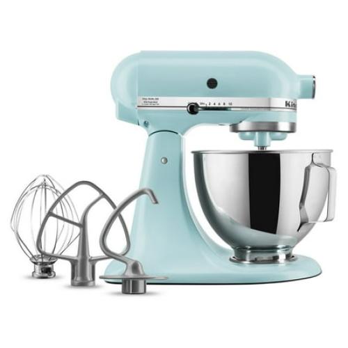 KitchenAid Deluxe Series 4.5 Quart Tilt-Head Stand Mixer with Stainless Bowl, Mineral Water Blue, Model KSM97MI