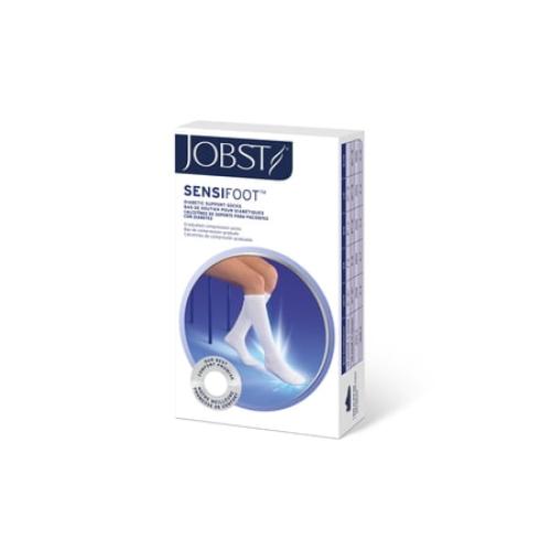 JOBST SensiFoot Diabetic Compression Socks 8-15 mmHg Knee High, Closed Toe, Large / Black