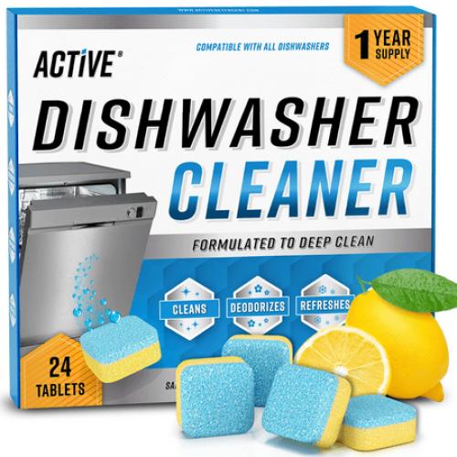 Dishwasher Cleaner And Deodorizer - Descaler To Deep Clean Dish Washer Removes Limescale - 24 Pack Tablets