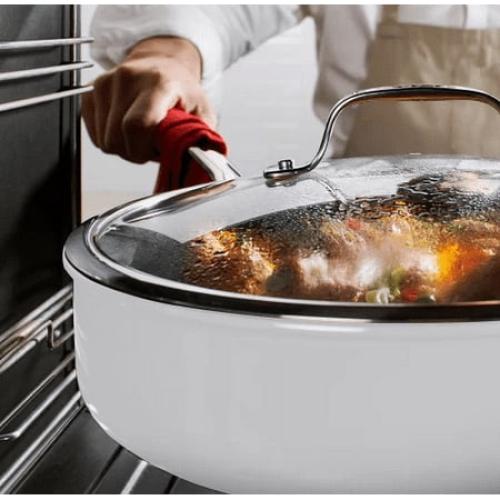 T-fal Excellence Ceramic Non-Stick Cookware Set, 10-Piece - White ‼️has stains and could have missing pieces ‼️