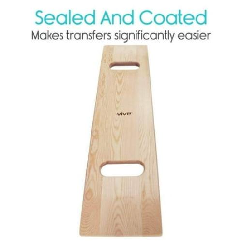 Vive Transfer Board (36 by 12) - Patient Slide Assist Device - Transferring from Wheelchair to Bed, Toilet, Car, Bathtub - Heavy Duty Sliding for Elderly