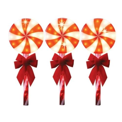 GE StayBright Random Sparkle 96 LED Lollipop Pathway Set Warm White 3-Count