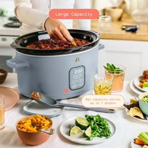 Beautiful 6 Qt Programmable Slow Cooker, Cornflower Blue by Drew Barrymore