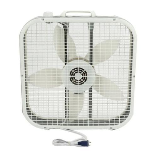 Lasko 20 Classic Box Fan with Weather-Resistant Motor, 3 Speeds, 22.5 H, White, B20200, New