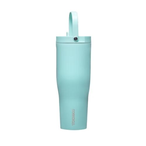 Corkcicle Leakproof Hydration Set, 2-Pack Go Cup XL (30oz) and Cruiser (22oz) Insulated Tumblers with Straws Black/Teal