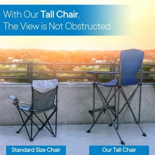 RMS Extra Tall Bar Height Director Chair with Carrying Bag, Blue