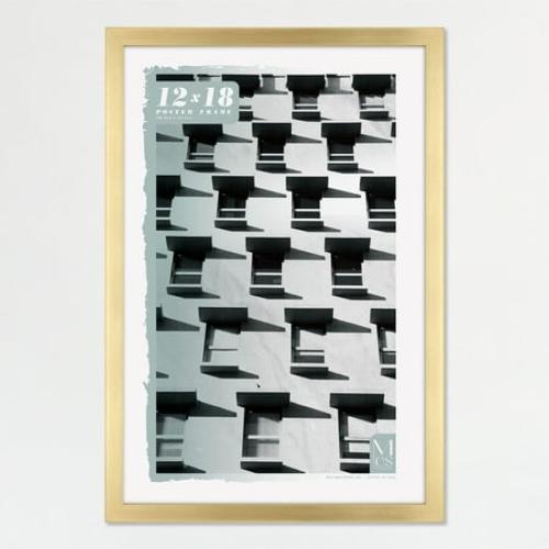 MCS Foundation 16x24 Poster Frame Traditional Brass, Vertical & Horizontal Wall Hanging Large Picture Frame for Photos, Posters & Art Prints (1-Pack)