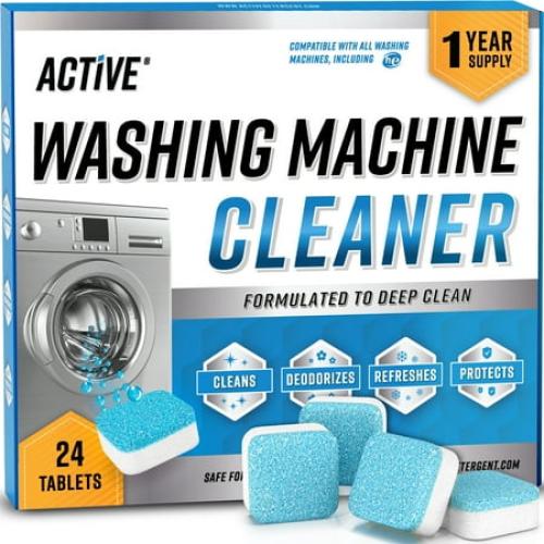 Washing Machine Cleaner Tablets - 24 Deep Cleaning Tabs Descale HE Front & Top Load Washer, 24 Pack