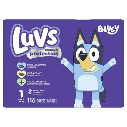 Luvs Platinum Protection Baby Diapers Size 1, 116 Count