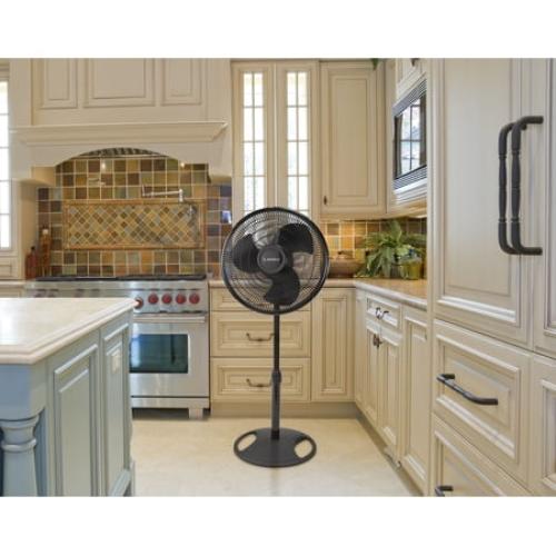 Lasko 16 Oscillating Adjustable Pedestal Fan with 3-Speeds, S16500, Black