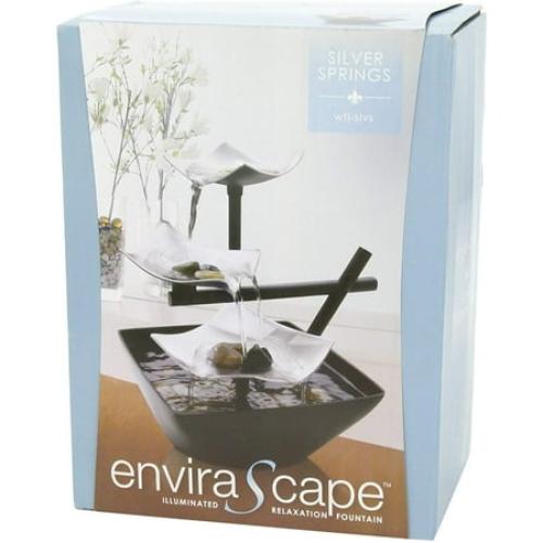 Homedics Envirascape Silver Springs Indoor Water Fountain, with Natural River Rocks, Soothing Nature Sounds, Zen Relaxation