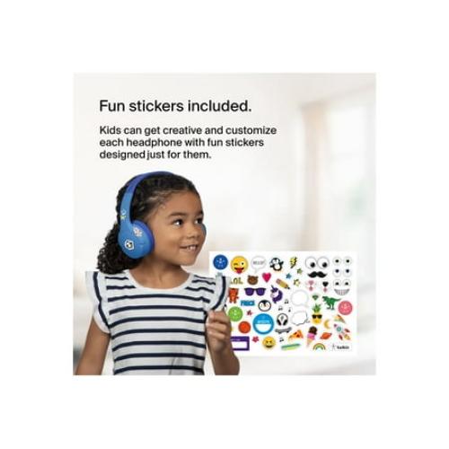 Color Blue Belkin SoundForm Mini - Headphones with mic - on-ear - Bluetooth - wireless, wired - 3.5 mm jack - blue
