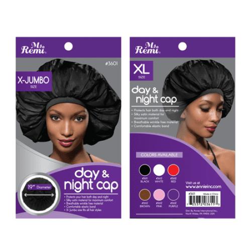 Ms. Remi X-Large Black Satin Hair Bonnet for Day and Night Protection