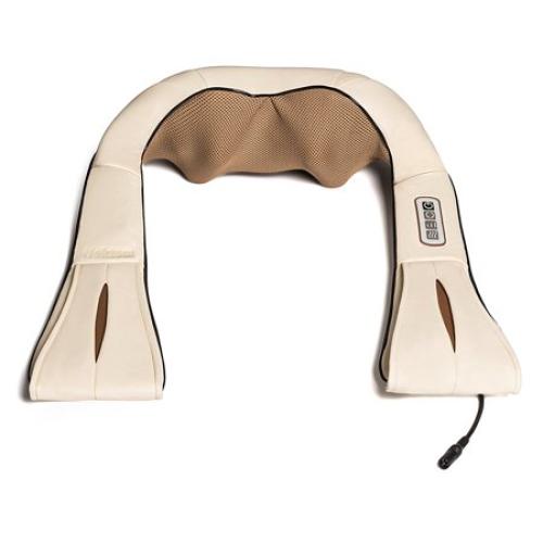 Nekteck Shiatsu Deep Kneading Massage Pillow with Heat, Car/Office Chair Massager, Neck, Shoulder, Back, Waist Massager Pillow [Speed Control, Bi-Direction Control] – Beige
