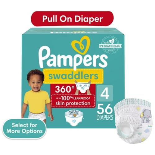Pampers Swaddlers 360 Pull-On Baby Diapers Size 4, 56 Count (Select for More Options)