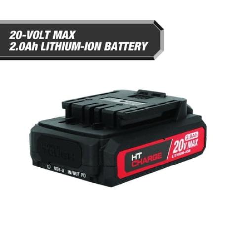 Hyper Tough 20-Volt Max Lithium-Ion 2.0Ah Battery Pack with USB-a and USB-c Ports