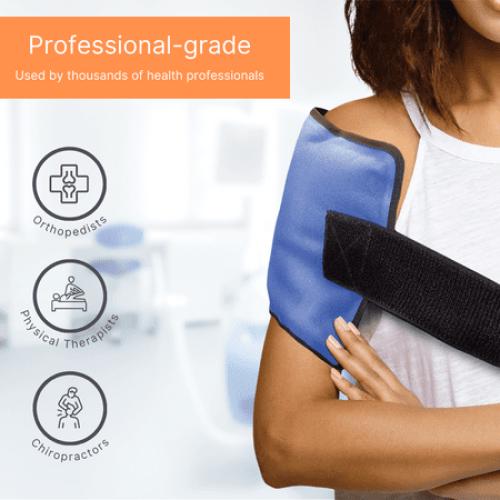 10.5x14.5 Blue Pack of 2 FlexiKold Gel Ice Pack w/Straps (Standard Large: 10.5 x 14.5) - Reusable Cold Therapy (for Pain and Injuries, wrap Around Knee, Shoulder, Back, Ankle, Neck, Hip, Wrist) - 6300 Cold-Strap