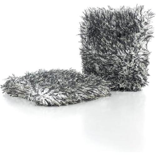 The Rag Company – Cyclone Ultra Wheel Mitt – 6x7 in, Black/Grey, 2 Pack