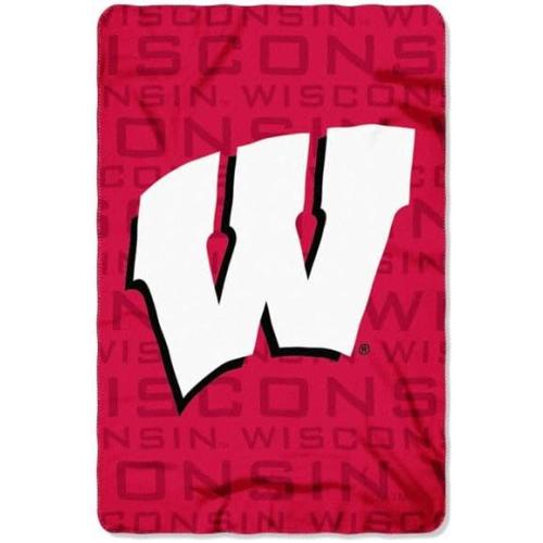 Northwest The Company Officially Licensed NCAA Shadow Fleece Throw Blanket 40x60 (Wisconsin Badgers) - 102CM x 152CM - 100% POLYESTER.