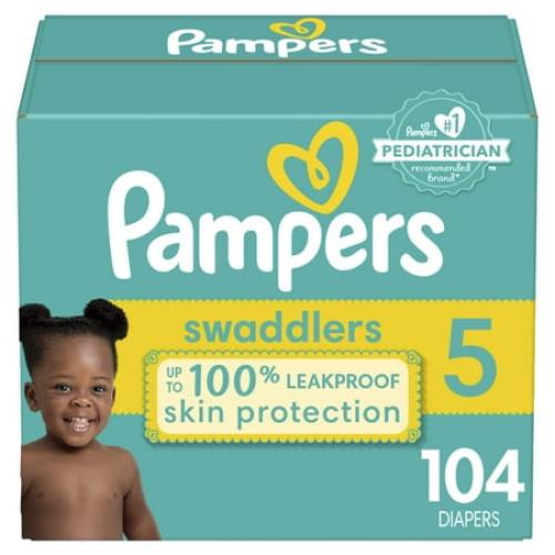 Pampers Swaddlers Soft and Absorbent Diapers, Size 5, 104 Count