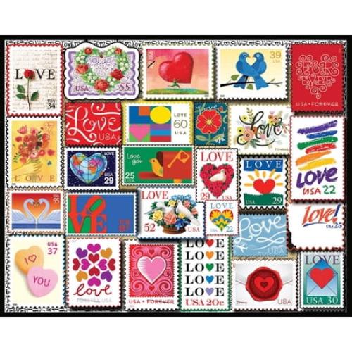 White Mountain® Love Stamps Jigsaw Puzzle