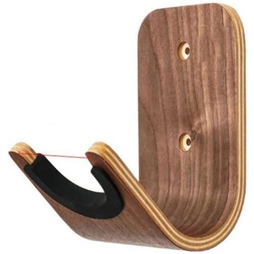 Curved Acoustic Electric Guitar Stand Heavy Duty Wood Wall Mounted Ukulele Hook Guitar Hanger Bass Storage(12.5 * 8 * 5cm)