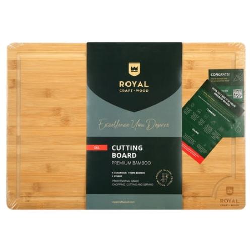 XXL Bamboo Cutting Board for Kitchen with Juice Groove - Wooden Chopping Board for Meat, Vegetables, Fruit and Cheese | Charcuterie Serving Tray, (XXL, 20 x 14)
