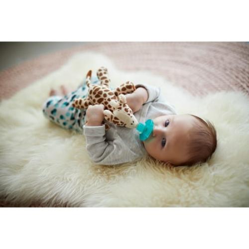 Philips Avent Soothie Snuggle Pacifier Holder with Detachable Pacifier, 0m , Giraffe, SCF347/01