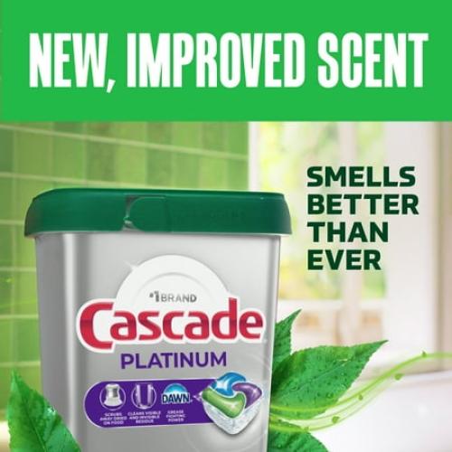 71 pack Value Size Cascade Platinum Dishwasher Pods, Dishwasher Detergent Soap Tabs, Fresh, 71 Count