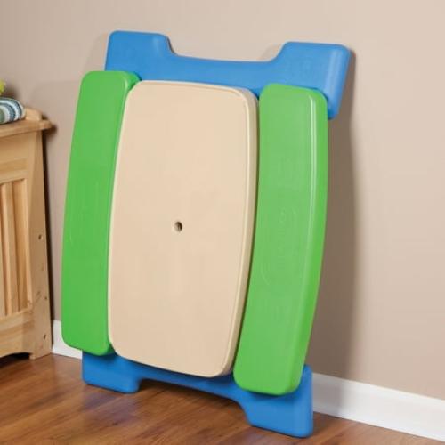 Little Tikes Easy Store Jr. Picnic Table with Umbrella, Blue & Green - Play Table with Umbrella, for Kids