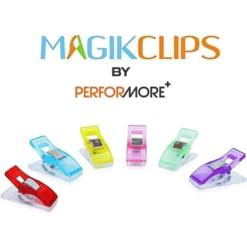 Performore Magik Clips, Multicolored, 100 Pack- Sewing Clips for Quilting and Crafts with Decorative Tin (Butterfly Design)