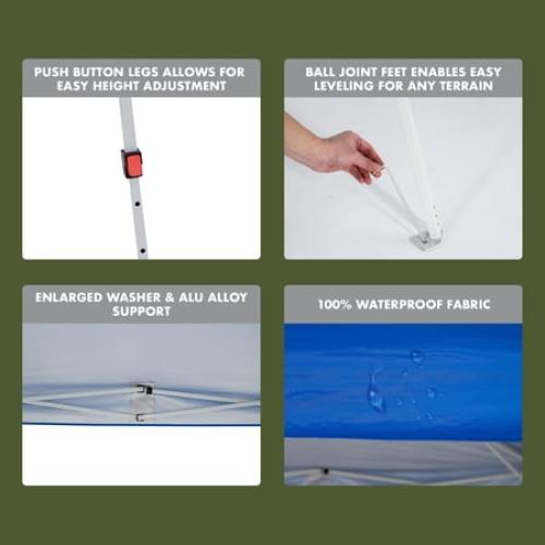 Ozark Trail 10' x 10' Instant Slant Leg Pop-up Canopy, Outdoor Shading Shelter, Blue