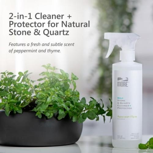 MORE Stone & Quartz Cleaner   Protector - Water Based Formula for Natural Stone and Quartz Surfaces [Pint / 16 oz.]