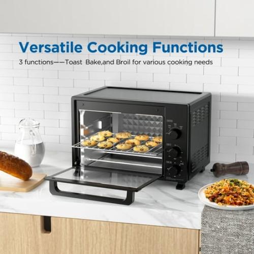 Mainstays XL Toaster Oven, 34QT, 6-Slice Family Size, Black, 1500W, New