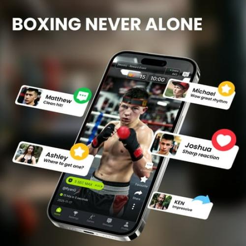 YMX BOXING® Ultimate Reflex Ball Set with Counter App - Great for Reflex, Timing, Accuracy, Focus & Coordination Training for Boxing, MMA and Krav Mega