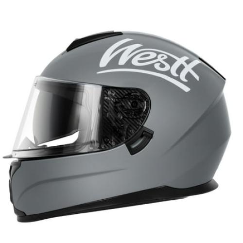 Westt Full Face Helmet - Motorcyle Helmet with Dual Visor DOT Approved - Grey S
