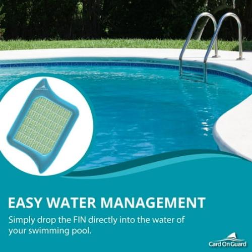 Solar Sanitizer FIN for Swimming Pools | Reduces Chlorine, Bromine Use by 50% for 12 Months | One FIN Per 15,000 Gallons