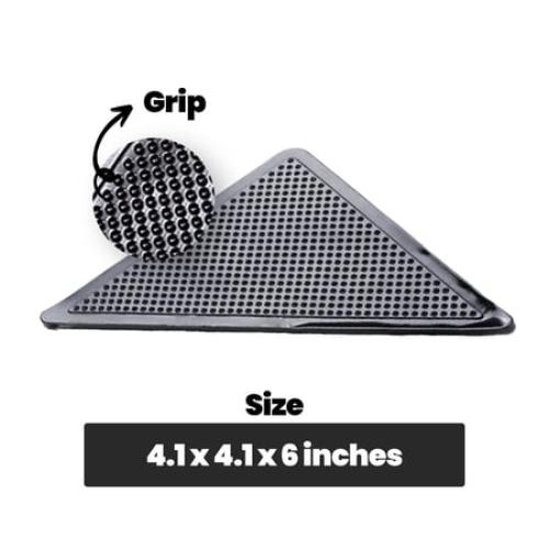 Muddy MatÂ® Heavy Duty Non-Slip Reusable Rug Corner Pads - Double-Sided Adhesive Pad for Corners and Sides on Hardwood Floors, Area Rugs - Keep Your Rug in Place (Pack of 4)