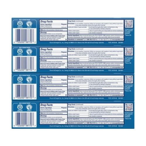 ARM & HAMMER Peroxicare Toothpaste for Gum Health, Baking Soda Toothpaste, Clean Mint, 6.0 oz (Pack of 4)