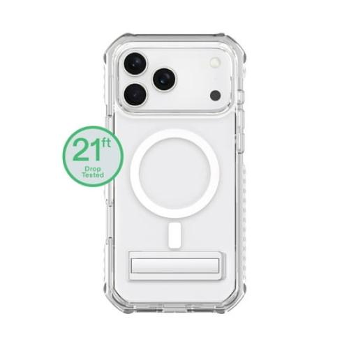 onn MagSafe Compatible Rugged Phone Case with Kickstand for iPhone 17 Pro Max - Clear